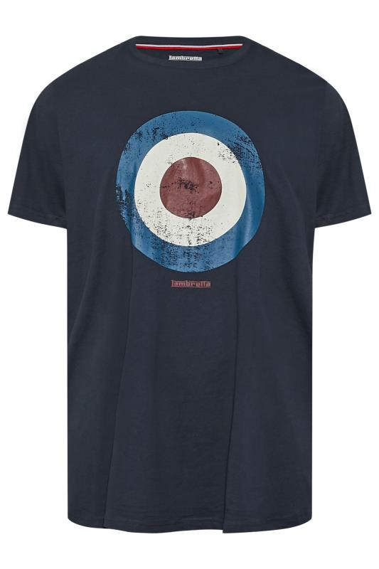 LAMBRETTA Big & Tall Navy Blue Target Print T-Shirt 3