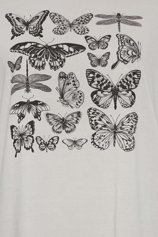 LIMITED COLLECTION Plus Size Natural Brown Butterfly Print T-Shirt | Yours Clothing 5