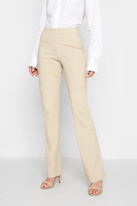 Tall Women's LTS Beige Brown Stretch Bootcut Trousers | Long Tall Sally  1
