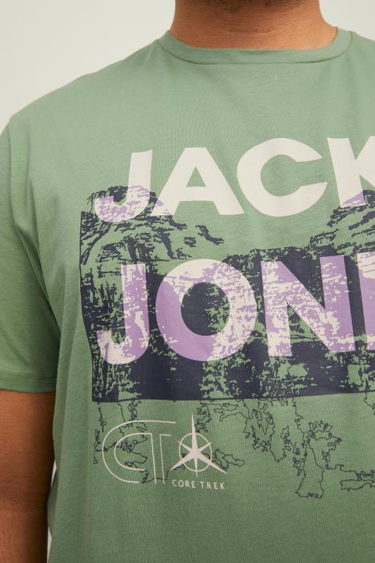 JACK & JONES Big & Tall Khaki Green Logo Short Sleeve T-Shirt_D.jpg