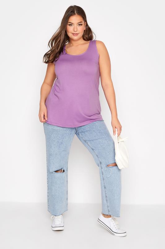 Plus Size Purple Vest Top | Yours Clothing  2