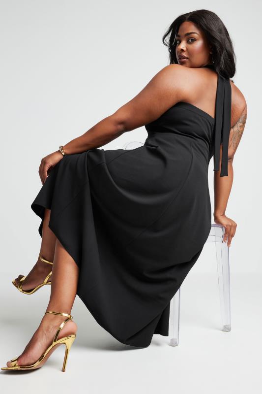 LIMITED COLLECTION Plus Size Black Halter Neck Midaxi Dress | Yours Clothing 4