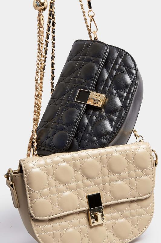 Nude Quilted Chain Shoulder Bag | Yours Clothing 7