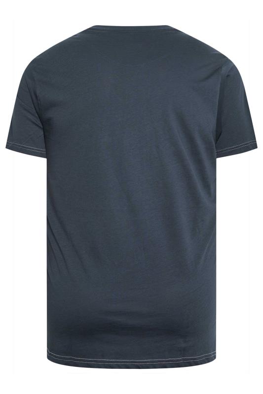 KAM Big & Tall Navy Blue 'Retro Party' Slogan Print T-Shirt | BadRhino 4