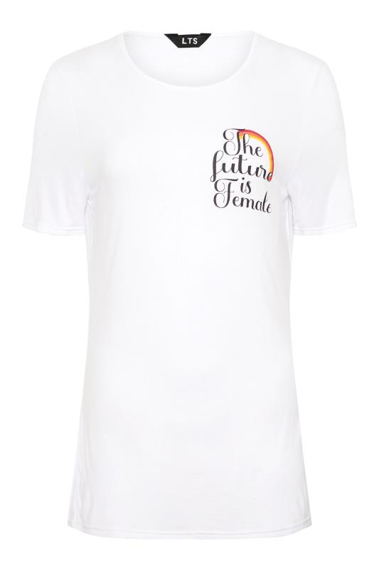 LTS Tall Women's White 'The Future Is Female' Rainbow Slogan T-Shirt | Long Tall Sally 5
