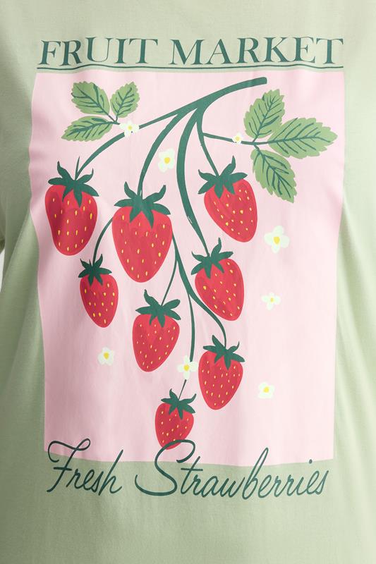 YOURS Plus Size Green 'Fruit Market' Sleep tee Nightdress | Yours Clothing 4