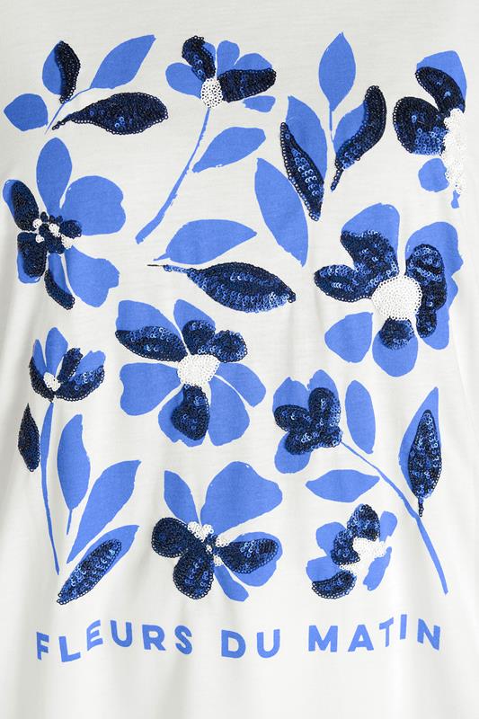 EVANS Plus Size White Floral Print Graphic T-Shirt | Evans 5