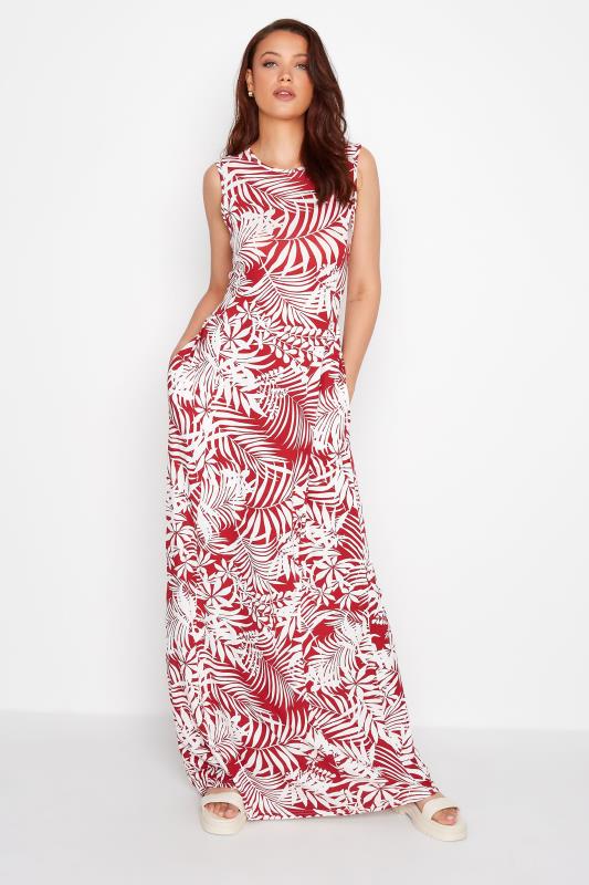 LTS Tall Red Tropical Print Maxi Dress 1