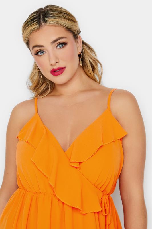LIMITED COLLECTION Plus Size Orange Wrap Cami Vest Top | Yours Clothing 4