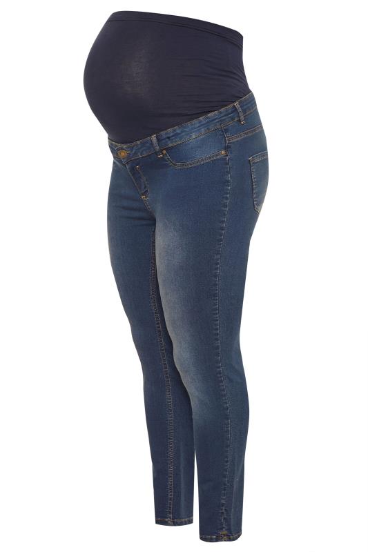 BUMP IT UP MATERNITY Blue Skinny Jeans With Comfort Panel 3