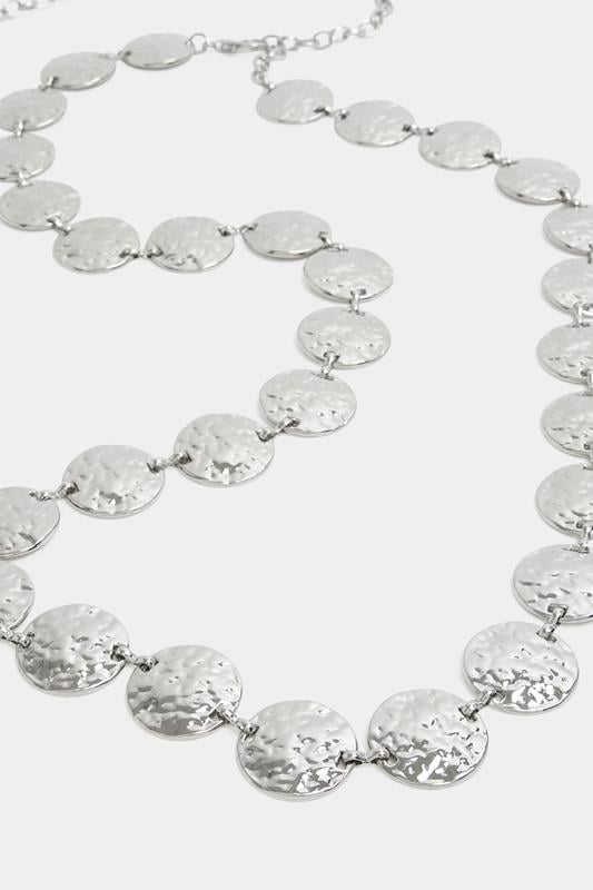 Silver Hammered Disk Belt | Yours Clothing 2