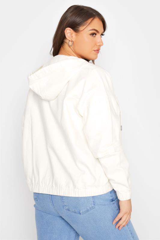 LIMITED COLLECTION Curve White Twill Bomber Jacket 3