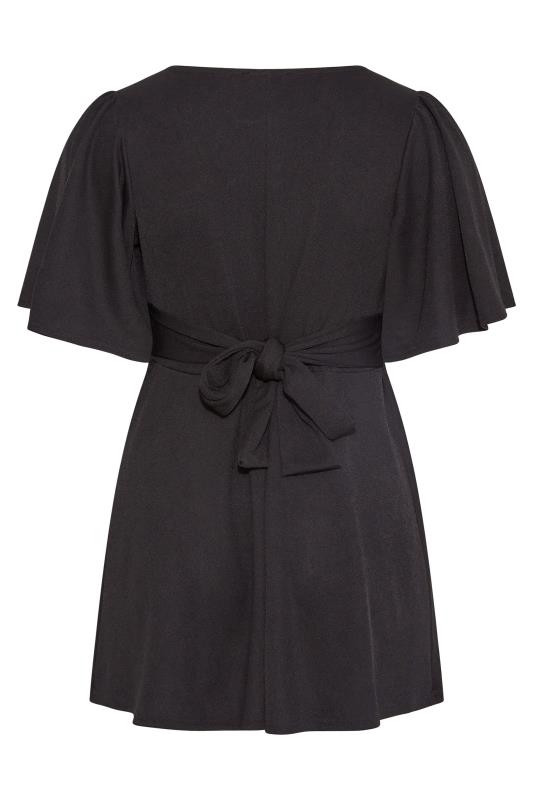 YOURS LONDON Curve Black Knot Front Angel Sleeve Top_Y.jpg