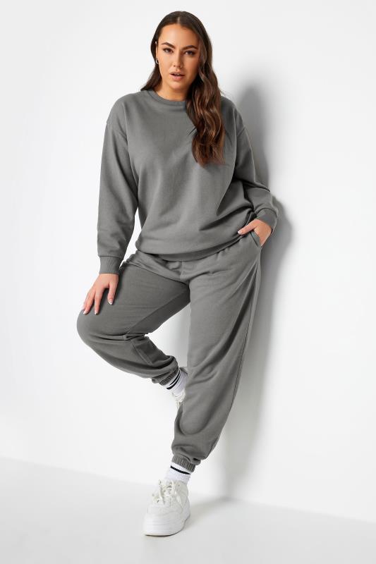 YOURS Plus Size Grey Crew Neck Sweatshirt | Yours Clothing 2