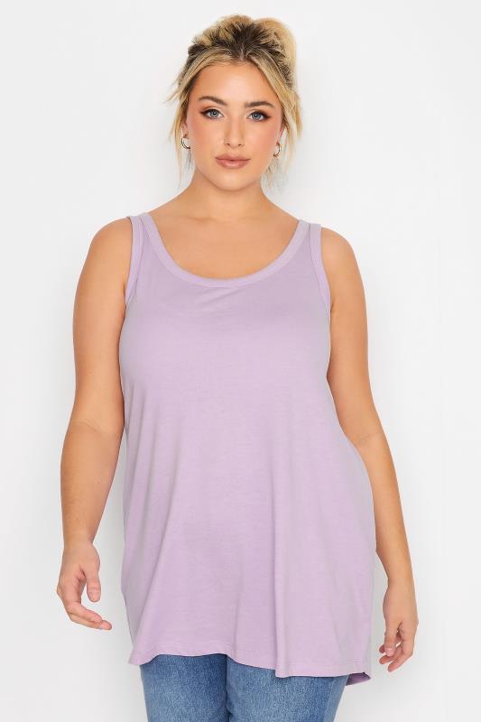 YOURS Plus Size Lilac Purple Essential Vest Top | Yours Clothing  1