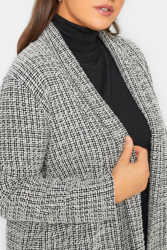 Curve Plus Size Grey Textured Cardigan | Yours Clothing  5