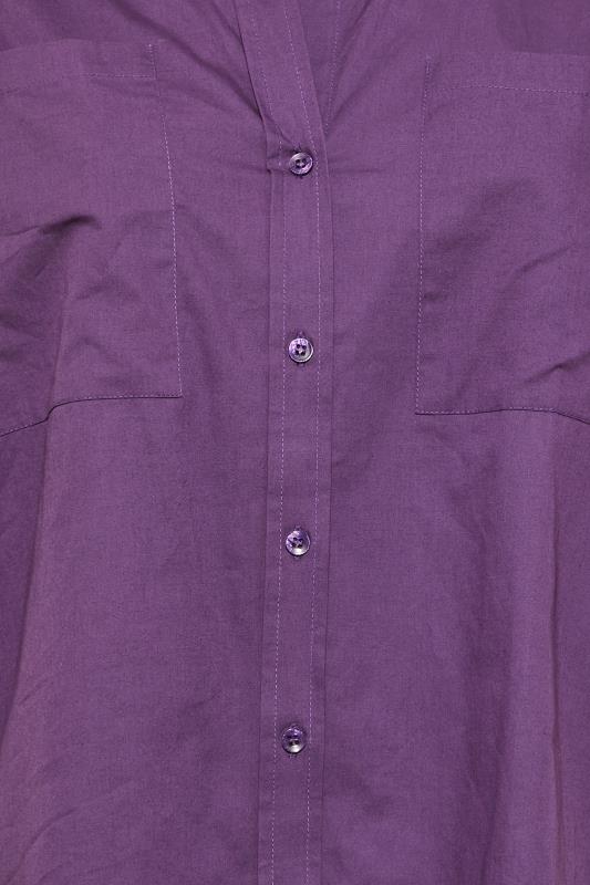 LIMITED COLLECTION Curve Dark Purple Oversized Boyfriend Shirt | Yours Clothing 5
