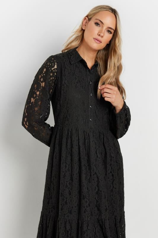 LTS Tall Black Lace Tiered Midi Dress | Long Tall Sally 4