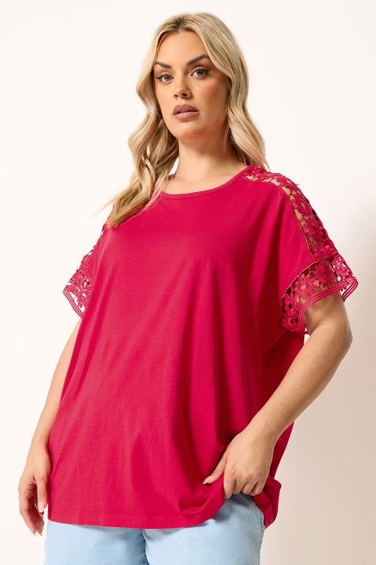  YOURS T-shirt rouge en crochet