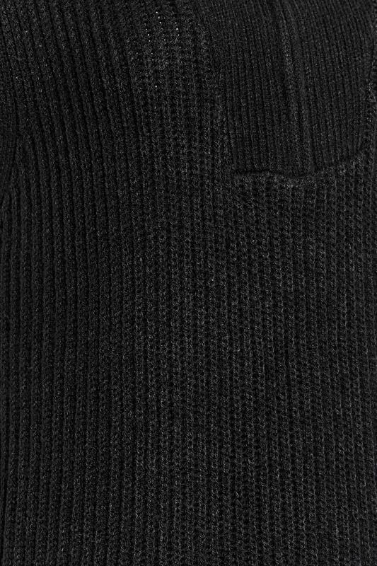 LTS Tall Black Zip Longline Knitted Vest Top 5