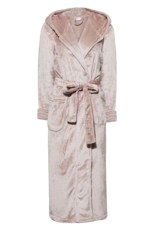 Petite Pink Textured Maxi Dressing Gown | PixieGirl 7