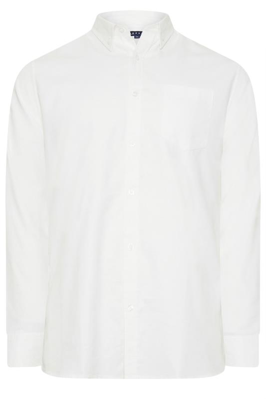 BadRhino Big & Tall Premium White Long Sleeve Oxford Cotton Shirt | BadRhino 4