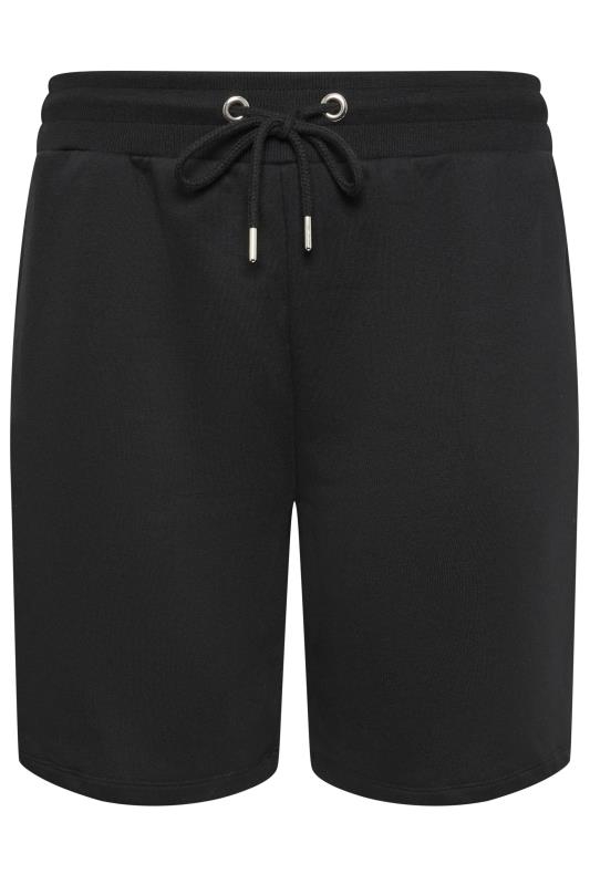YOURS Plus Size Black Elasticated Jogger Shorts | Yours Clothing 5