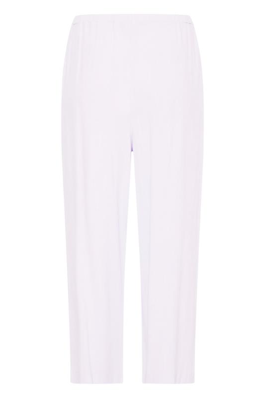 LTS Tall Women's Lilac Purple Linen Look Cropped Trousers | Long Tall Sally  5