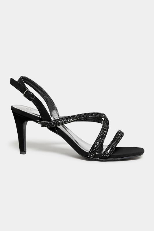PixieGirl Black Asymmetrical Strap Heel In Standard D Fit  3