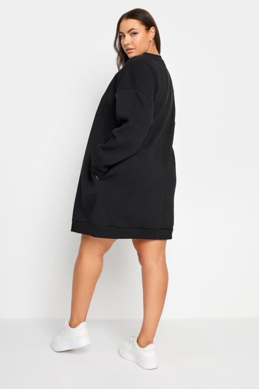 YOURS Plus Size Black Sweatshirt Dress | Yours Clothing 3