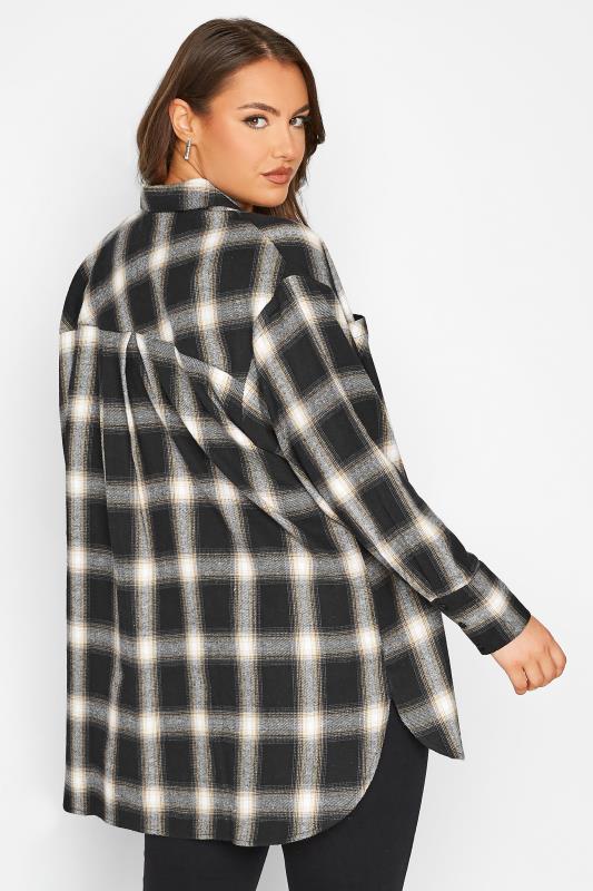 LIMITED COLLECTION Curve Black Check Zip Shacket 3