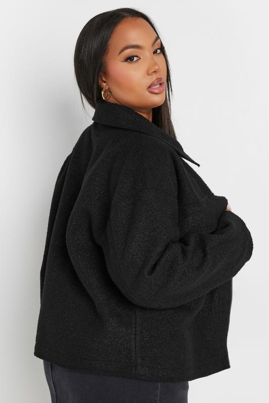 YOURS Plus Size Black Cropped Boucle Jacket | Yours Clothing 4