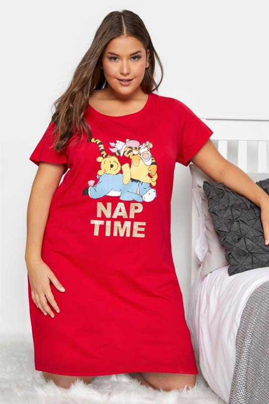 DISNEY Curve Red Winnie and Friends 'Nap Time'  Nightdress 3