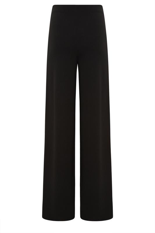LTS Tall Black Button Detail Wide Leg Trousers | Long Tall Sally 6