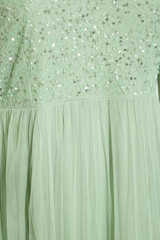 LUXE Curve Sage Green Sequin Embellished Maxi Dress_S.jpg