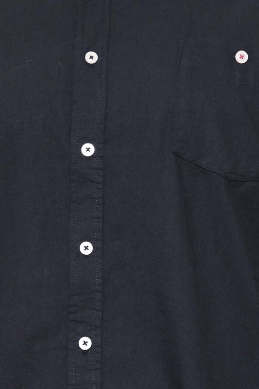 D555 Big & Tall Navy Blue Long Sleeve Oxford Shirt | BadRhino  2