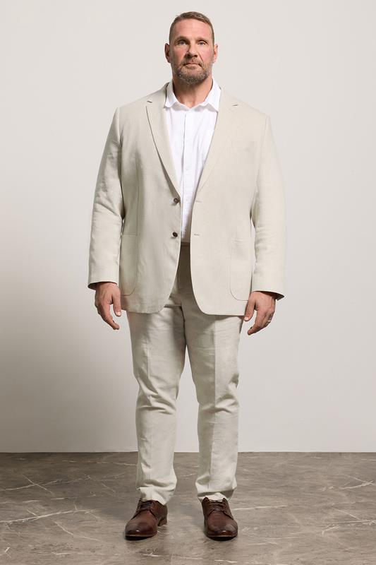 BadRhino Tailoring Big & Tall Oatmeal Brown Linen Suit Jacket | BadRhino 4