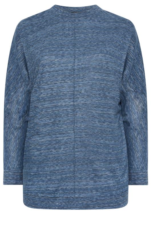 YOURS LUXURY Curve Blue Front Seam Detail Jumper | Yours Clothing 5