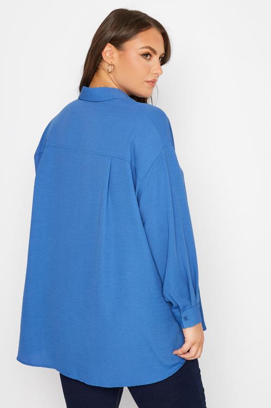 YOURS LONDON Curve Cobalt Blue Oversized Shirt 3