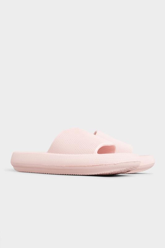 LIMITED COLLECTION Pink Eva Sliders In Extra Wide Fit | Long Tall Sally