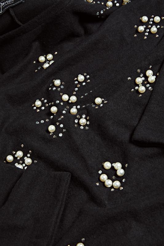 YOURS LUXURY Curve Black Stud & Pearl Embellished Sweatshirt | Yours Clothing 9