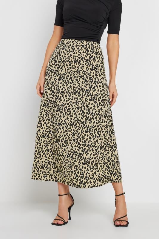 LTS Tall Natural Brown & Black Leopard Print Midaxi Skirt | Long Tall Sally  4