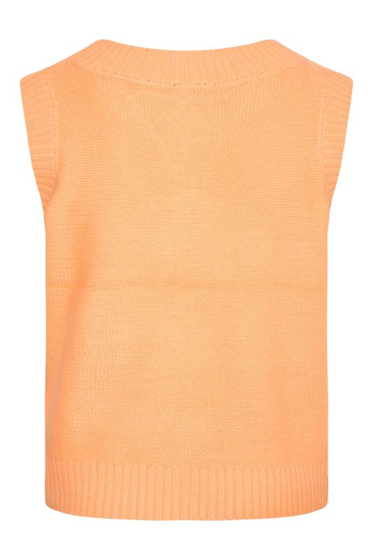 Curve Bright Orange Cable Knit Sweater Vest Top_Y.jpg
