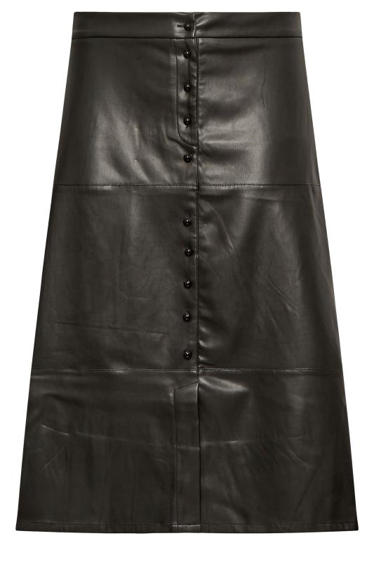 Evans Black Vegan Leather Button Skirt 5