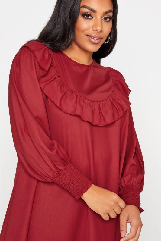 LIMITED COLLECTION Red Frill Neck Blouse_D.jpg