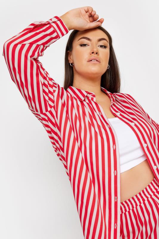 YOURS Plus Size Red Stripe Long Sleeve Shirt | Yours Clothing 4