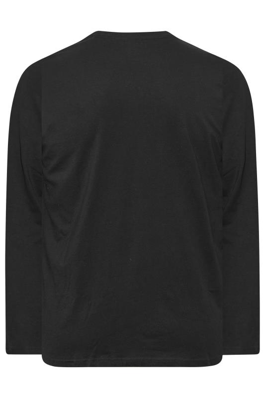 Big & Tall Long Sleeve Plain Black T-shirt 4
