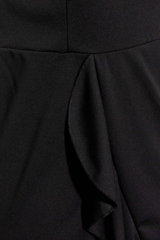 YOURS LONDON Plus Size Black Halter Neck Ruffle Wrap Dress | Yours Clothing 6
