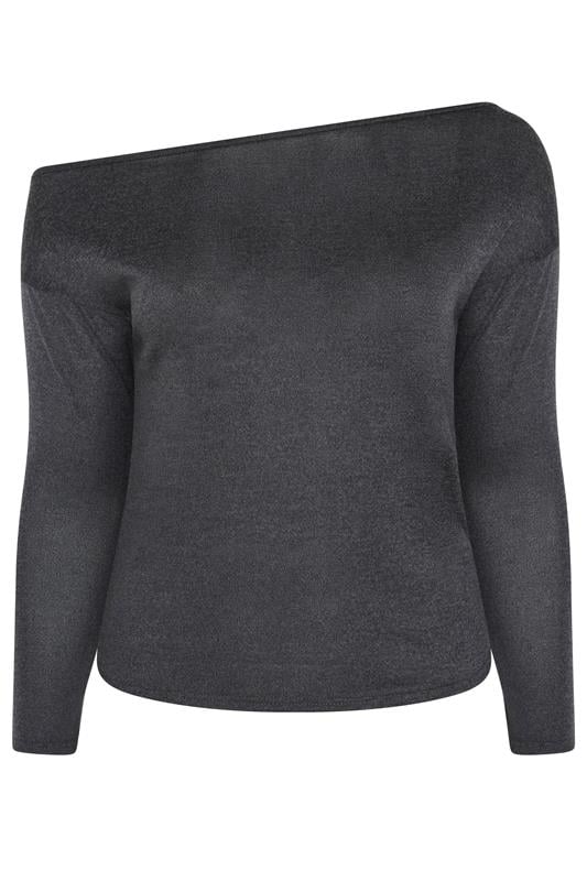 LIMITED COLLECTION Plus Size Charcoal Grey Off The Shoulder Top