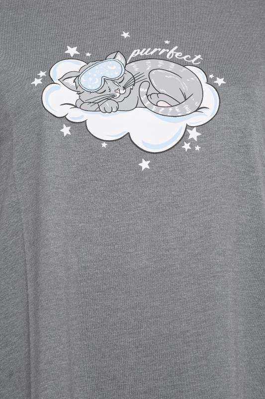 YOURS Curve 'Purrfect' Kitten Print Sleep Tee Nightdress | Yours Clothing 6